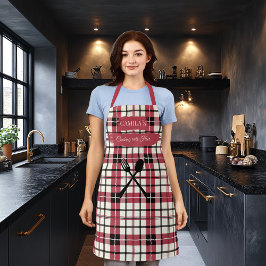 Camila's Cooking with Flair Rood geruit met Keuken Schort