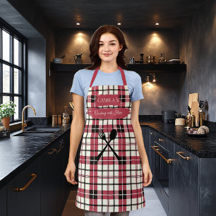Camila's Cooking with Flair Rood geruit met Keuken Schort
