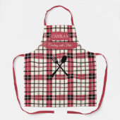 Camila's Koken met Flair Red Plaid met Utensil Schort (Voorkant)