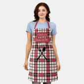 Camila's Koken met Flair Red Plaid met Utensil Schort (Gedragen)
