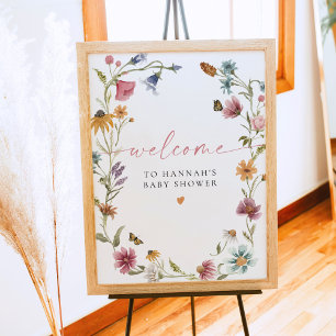 CAMILLA Boho Wildflower Girl Baby shower Welkom Poster