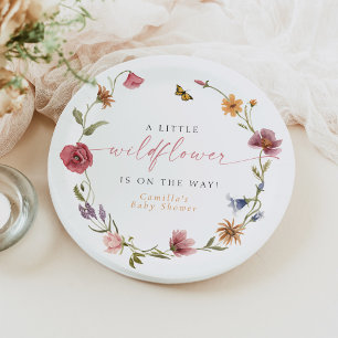 CAMILLA Butterfly Wildflower Girl Baby shower Papieren Bordje