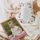 CAMILLA Butterfly Wildflower Girl eerste verjaarda Kaart