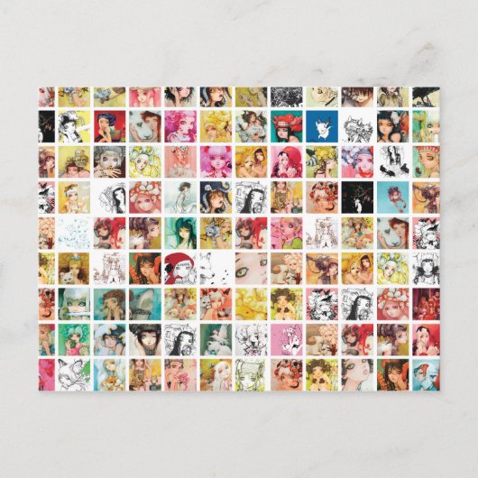 Camilla de Errico Grid Postcard Briefkaart (Voorkant)