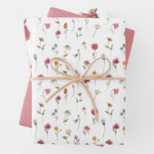 CAMILLA Dusty Pink Spring Wildflower Bloemen Inpakpapier Vel (In situ)