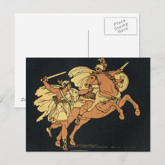 Camilla en Aunus een scène uit Virgil's Aeneid. Briefkaart (Voorkant / Achterkant)