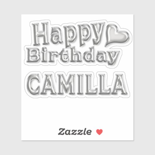 Camilla Happy Birthday silver Aufkleber Sticker (Vel)
