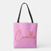 Camilla Herhalende Naam Patroon Tote Bag (Achterkant)