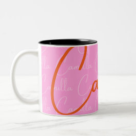 Camilla Herhalende Naam Patroon Tweekleurige Koffiemok
