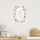 CAMILLA Little Wildflower Baby shower Welkom Poster (Keuken)