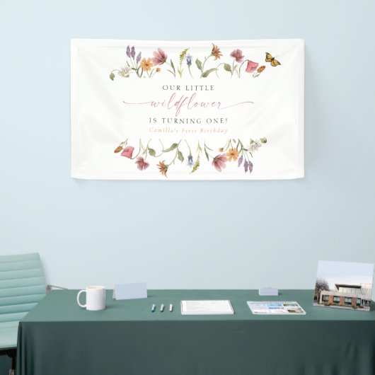 CAMILLA Little Wildflower wordt één verjaardag Spandoek (Beurs)