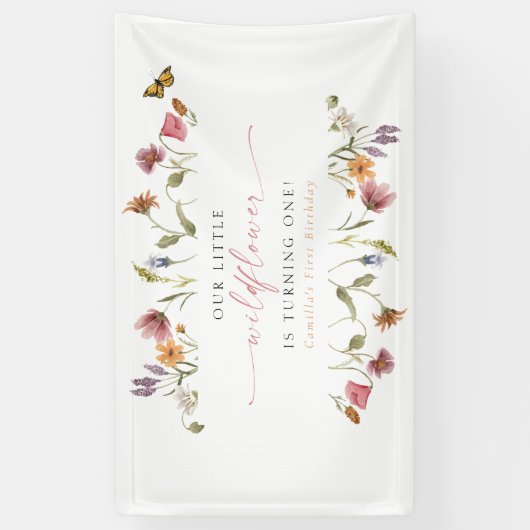 CAMILLA Little Wildflower wordt één verjaardag Spandoek (Verticaal)