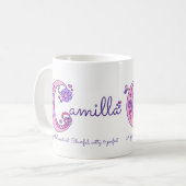 Camilla-naam: decoratieve mok voor C-monogram (Voorkant links)