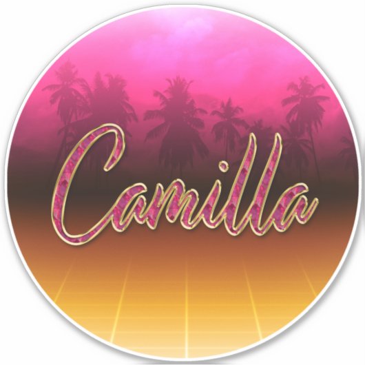 Camilla Vorname Name golden pink Aufkleber Sticker (Voorkant)