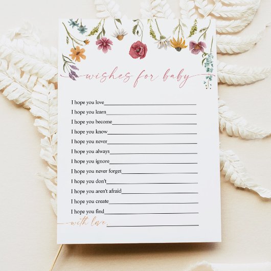 CAMILLA Wildflower Wensen voor Baby Game Kaart