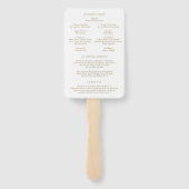 Camille Antiek Gold Modern huwelijksprogramma Handwaaier (Achterkant)