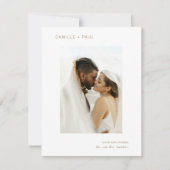 Camille Antiek Gold Modern Wedding Bedankkaart (Voorkant)