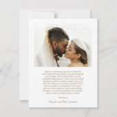 Camille Antiek Gold Modern Wedding Bedankkaart (Achterkant)