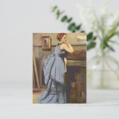 Camille Corot - De vrouw in Blauw Briefkaart (Staand voorkant)