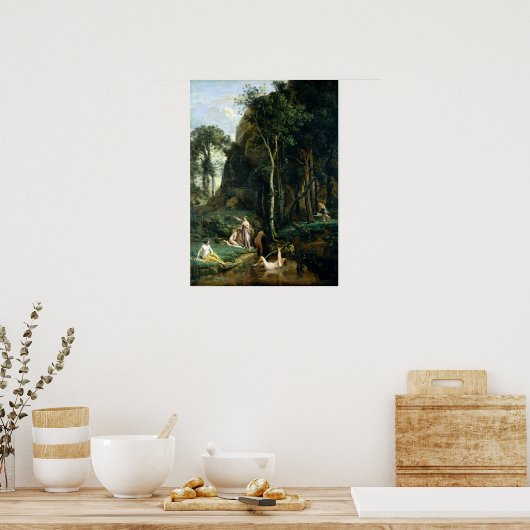 Camille Corot Diana en Actaeon Poster (Keuken)