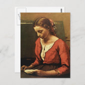 Camille Corot-Girl Reading Briefkaart (Voorkant / Achterkant)