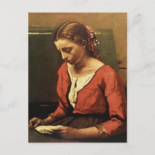 Camille Corot-Girl Reading Briefkaart (Voorkant)