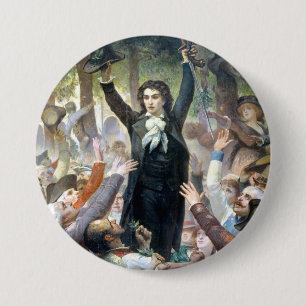 Camille Desmoulins van Felix-Joseph Barrias Ronde Button 7,6 Cm