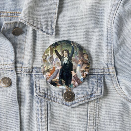 Camille Desmoulins van Felix-Joseph Barrias Ronde Button 7,6 Cm (In situ)