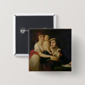 Camille Desmoulins zijn vrouw Lucile en hun Vierkante Button 5,1 Cm (Voorkant /achterkant)