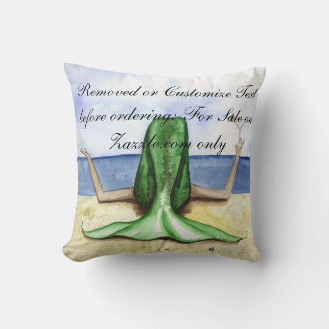 Camille Grimshaw Beach Pina Colada Mermaid Pillow Kussen (Voorkant)