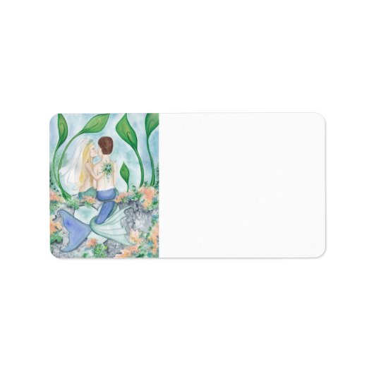 Camille Grimshaw Mermaid Bruiloft Adresetiketten Etiket (Voorkant)