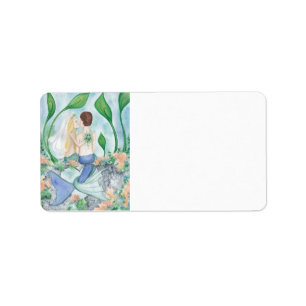 Camille Grimshaw Mermaid Wedding Adresetiketten Etiket