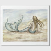 Camille Grimshaw Seaside Mermaid Wrapping Paper Cadeaupapier (Vlak)