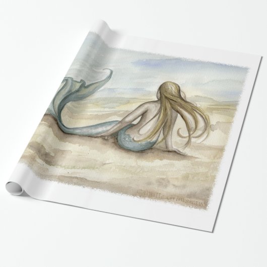Camille Grimshaw Seaside Mermaid Wrapping Paper Cadeaupapier (Uitgerold)