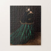 Camille in Groene Jurk Monet Fine Art Legpuzzel (Verticaal)