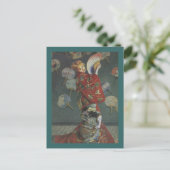 Camille met Japanse Kimono en Fan Briefkaart (Staand voorkant)