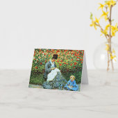 Camille Monet and Child in Artistist's Garden Kaart (Gele Bloem)