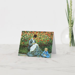 Camille Monet and Child in Artistist's Garden Kaart