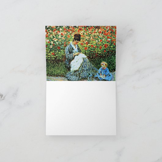 Camille Monet and Child in Artistist's Garden Kaart (Binnen)