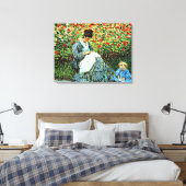 Camille Monet en Child Canvas Afdruk (Insitu (Slaapkamer))