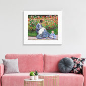 Camille Monet en een kind 1875 Fine Art Canvas Afdruk (Insitu (Woonkamer))