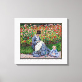 Camille Monet en een kind 1875 Fine Art Canvas Afdruk