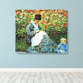 Camille Monet en kind, Canvas Afdruk (Insitu (Houten vloer))
