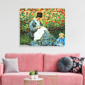 Camille Monet en kind, Canvas Afdruk (Insitu (Woonkamer))