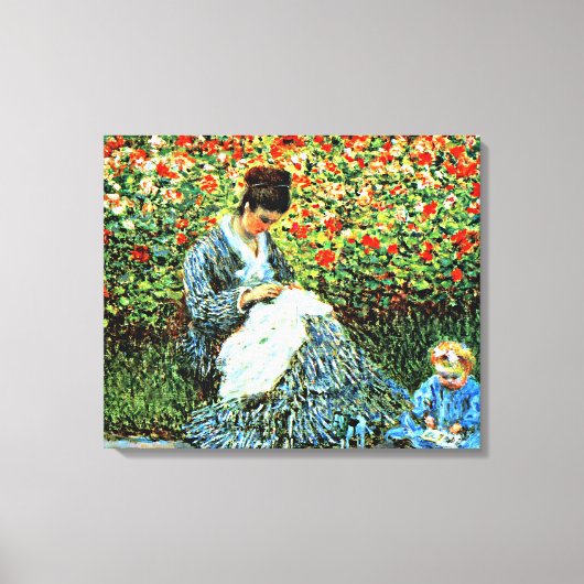 Camille Monet en kind, Canvas Afdruk (Voorkant)