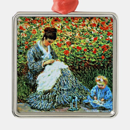 Camille Monet en kind, Metalen Ornament (Voorkant)