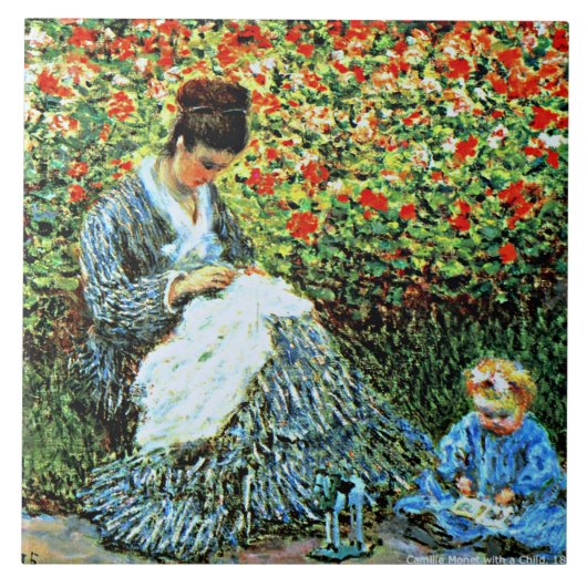 Camille Monet en kind, Tegeltje (Voorkant)