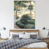 Camille Monet in de tuin van Argenteuil Canvas Afdruk (Insitu (Slaapkamer))