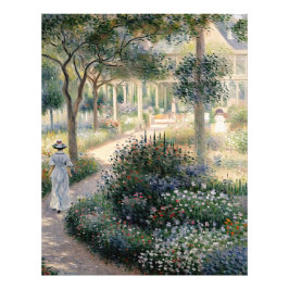 Camille Monet in de tuin van Argenteuil Foto Afdruk