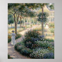 Camille Monet in de tuin van Argenteuil